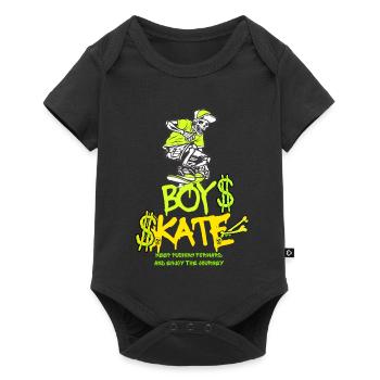 Boy Skateboarding Skull Graphic Design - Baby Premium short-sleeve bodysuit - black - Front