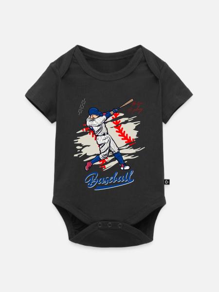 Dynamische Baseballschaukel Illustration - Baby Premium Kurzarmbody - Schwarz