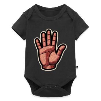 Vintage Patch-Hand Illustration - Baby Premium Kurzarmbody - Schwarz - Vorne