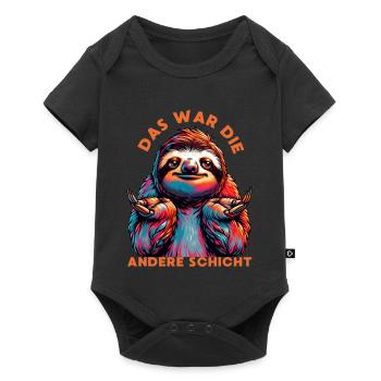 Das war die andere Schicht Faultier - Baby Premium Kurzarmbody - Schwarz - Vorne