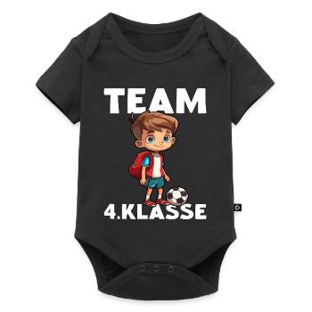 Team 4 Klasse Schüler Fußballspieler Viertklässler - Baby Premium Kurzarmbody - Schwarz - Vorne