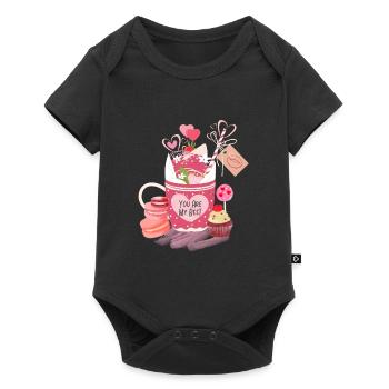Valentinstag Geschenk,Happy Valentine's Day Shirt - Baby Premium Kurzarmbody - Schwarz - Vorne