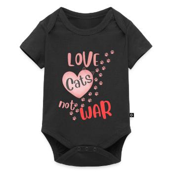 Aime les chats, pas la guerre, - Body à manches courtes Premium Bébé - noir - Devant