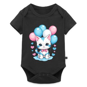 Mignon bébé chat - Body à manches courtes Premium Bébé - noir - Devant