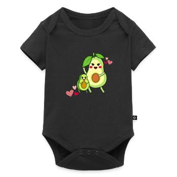 Avocado Familie Mamacado mit Kind - Baby Premium Kurzarmbody - Schwarz - Vorne
