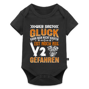 Glück Kann Man Nicht Kaufen V2 Motor - Baby Premium Kurzarmbody - Schwarz - Vorne