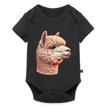 Alpaka - Baby Premium Kurzarmbody - Schwarz - Vorne