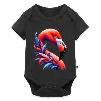 Flamingo - Baby Premium Kurzarmbody - Schwarz - Vorne