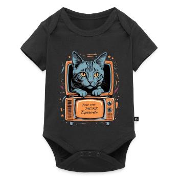 Cat on TV - Baby Premium short-sleeve bodysuit - black - Front