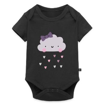 Love Cloud - Hearts - Rain - Baby Premium short-sleeve bodysuit - black - Front