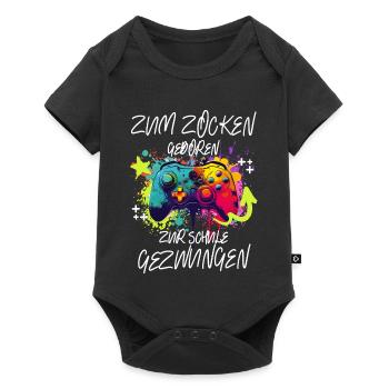 Farbenfroher Controller Gaming Print Pro Gamer - Baby Premium Kurzarmbody - Schwarz - Vorne