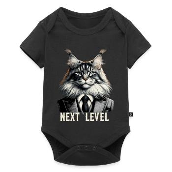 Maine Coon Katze Next Level Anzug Erfolg Geschenk - Baby Premium Kurzarmbody - Schwarz - Vorne
