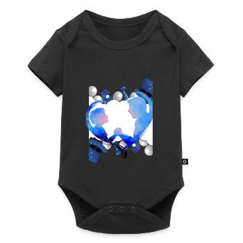 Fêtes des pères aux couleurs bleues - Body à manches courtes Premium Bébé - noir - Devant