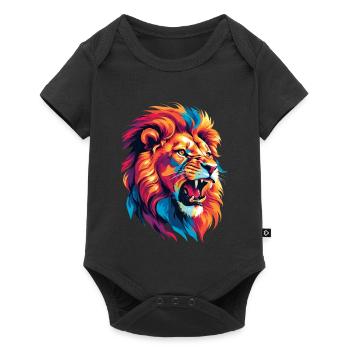 Multicolored Lion - Baby Premium short-sleeve bodysuit - black - Front
