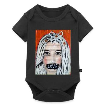 Spread LOVE - Baby Premium Kurzarmbody - Schwarz - Vorne