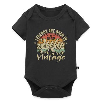 Vintage Juillet 1962 Anniversaire Juillet 1962 - Body à manches courtes Premium Bébé - noir - Devant