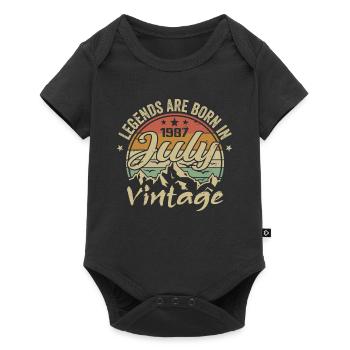 vintage juillet 1987 anniversaire juillet 1987 - Body à manches courtes Premium Bébé - noir - Devant
