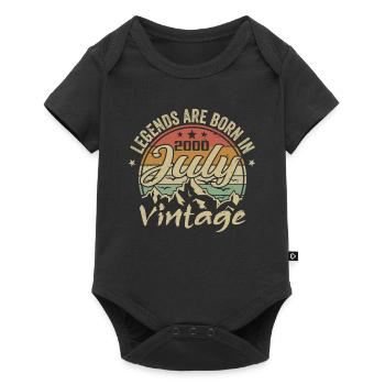 Vintage Juli 2000 Geburtstag Juli 2000 - Baby Premium Kurzarmbody - Schwarz - Vorne