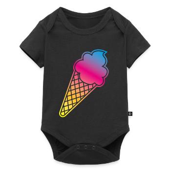 Ice Cream Frame Gradient Colorful Summer Ice Cream Cone Ice - Baby Premium short-sleeve bodysuit - black - Front