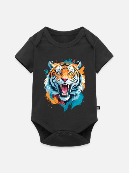 Nepal Tiger - Baby Premium Kurzarmbody - Schwarz