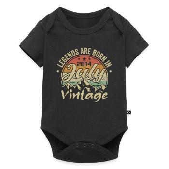 Jahrgang Juli 2014 Geburtstag Juli 2014 - Baby Premium Kurzarmbody - Schwarz - Vorne