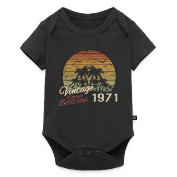 Jahrgang 1971 Geburtstagsgeschenk 1971 Retro 1971 - Baby Premium Kurzarmbody - Schwarz - Vorne