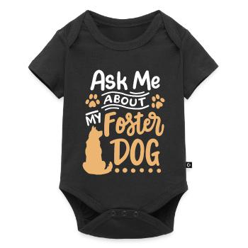 Pflegehund Herrchen Frauchen - Baby Premium Kurzarmbody - Schwarz - Vorne