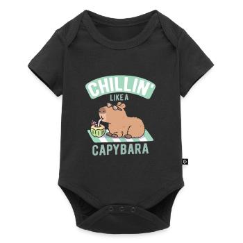 Funny Chillin Like A Capybara - Baby Premium short-sleeve bodysuit - black - Front