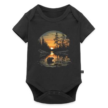 Beaver Forest Animal Nature Trees - Baby Premium short-sleeve bodysuit - black - Front