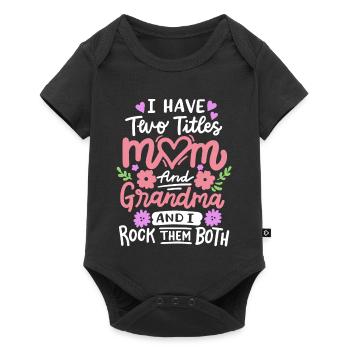 Muttertag für Mama und Oma - Baby Premium Kurzarmbody - Schwarz - Vorne