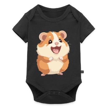 Hamster - Baby Premium Kurzarmbody - Schwarz - Vorne