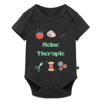 My therapy: crochet & sewing - Baby Premium short-sleeve bodysuit - black - Front