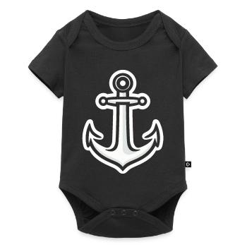 Autocollants d’ancre Simple - Body à manches courtes Premium Bébé - noir - Devant