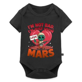 Martian Love Alien Cartoon Design - Baby Premium short-sleeve bodysuit - black - Front