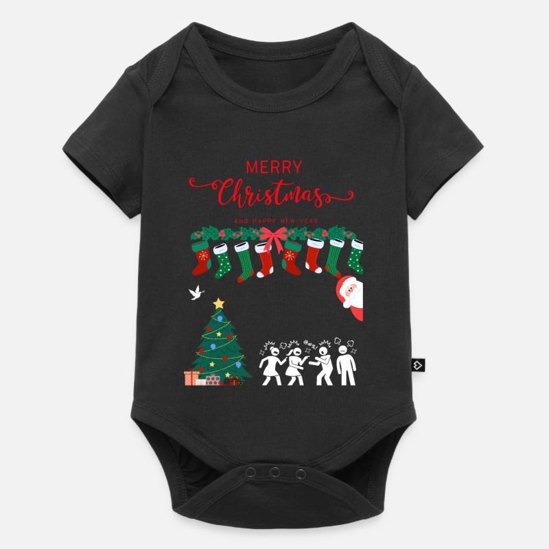 Frohe Weihnachten - Baby Premium Kurzarmbody - Schwarz