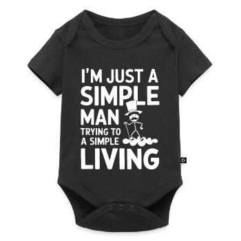 Simple Man Illustration Quote T-Shirt - Baby Premium short-sleeve bodysuit - black - Front