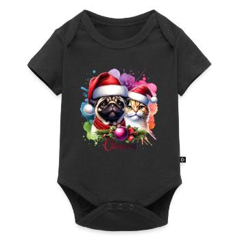 Noël Carlin Chat Noël - Body à manches courtes Premium Bébé - noir - Devant