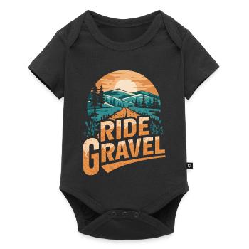 Ride Gravel Sunset - Baby Premium short-sleeve bodysuit - black - Front
