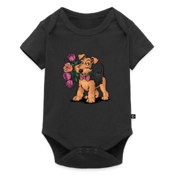 Airedale Terrier - Baby Premium short-sleeve bodysuit - black - Front