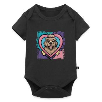 Newfoundland dog with a big heart - Baby Premium short-sleeve bodysuit - black - Front