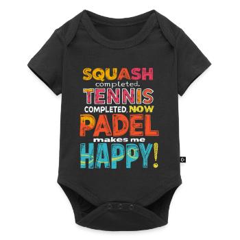 Padel me rend heureux Chemise, Sweat à capuche, mug design - Body à manches courtes Premium Bébé - noir - Devant