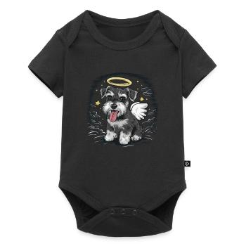Schnauzer miniature comme ange - Body à manches courtes Premium Bébé - noir - Devant