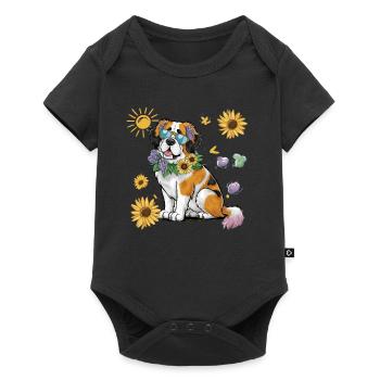 Saint-Bernard aux tournesols - Body à manches courtes Premium Bébé - noir - Devant
