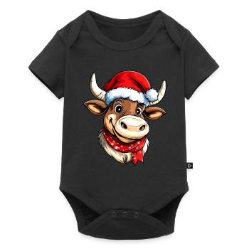 Taureau de Noël - Body à manches courtes Premium Bébé - noir - Devant