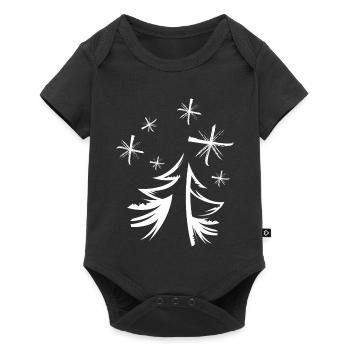 Sapin Étoile Neige Minimal Graffiti Noël - Body à manches courtes Premium Bébé - noir - Devant