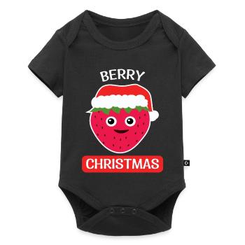 BERRY NOËL Fraise de Noël - Body à manches courtes Premium Bébé - noir - Devant