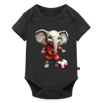 Soccer Elephant - Baby Premium short-sleeve bodysuit - black - Front