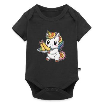 Kawaii Unicorn with Shrimp Tempura - Baby Premium short-sleeve bodysuit - black - Front