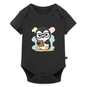 Pingouin Kawaii avec Licorne Ouftit - Body à manches courtes Premium Bébé - noir - Devant