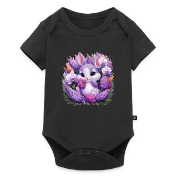 Kawaii Bunny with Orchids and Lilac - Baby Premium short-sleeve bodysuit - black - Front